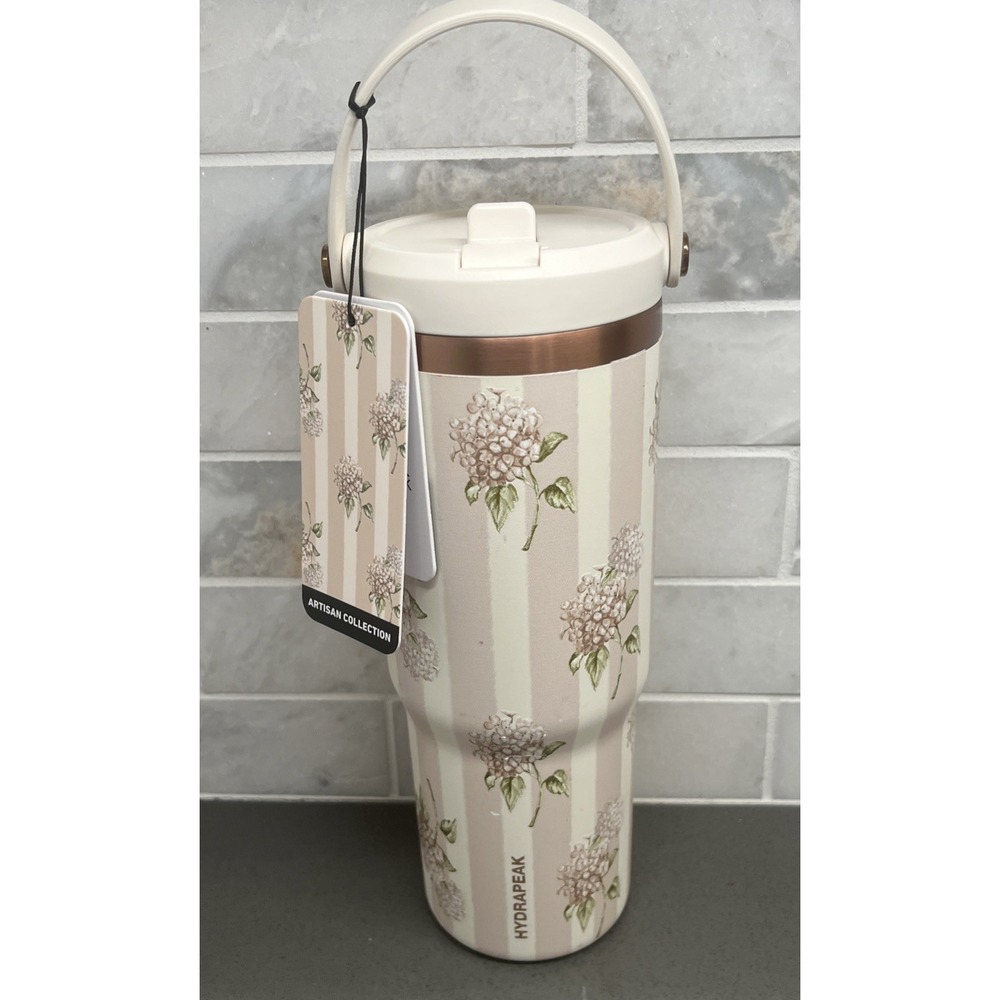 Hydrapeak Gold Ice Ivory Hydrangea Flower Garden Cottagecore Botanical Tumbler